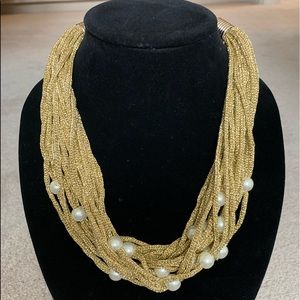 Gorgeous gold, Interwoven silk Necklace